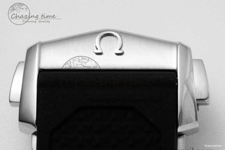 0706 TopPick Speedmaster Racing Master SS HKF Best Edition White Black Dial on Black Rubber Strap A 7813